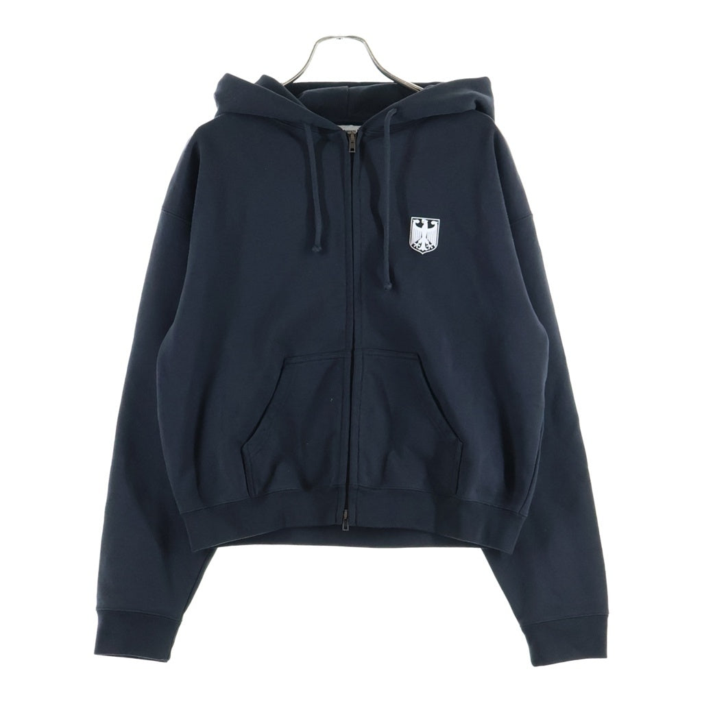 VETEMENTS(ヴェトモン) 25AW POLIZEI Zip Up Hoodie ポリツァイジップアップフーディー ロゴプリントジップアップパーカー ブラック