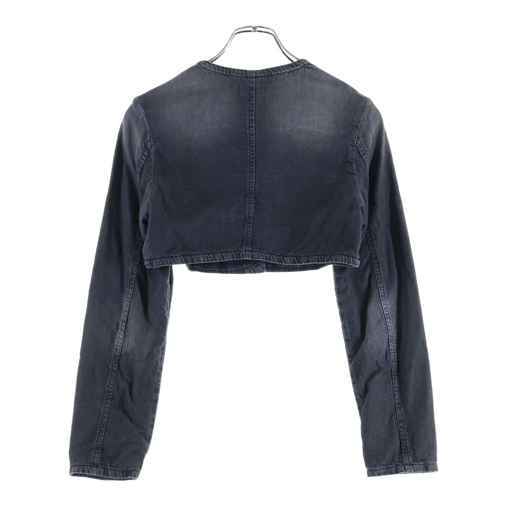 DIESEL(ディーゼル) DE-TERRI-S Cropped Jacket In Lightweight Denim クロップドジャケットインライトウェイトデニム ノーカラーデニムジャケット レディース ブラック A21715068VM