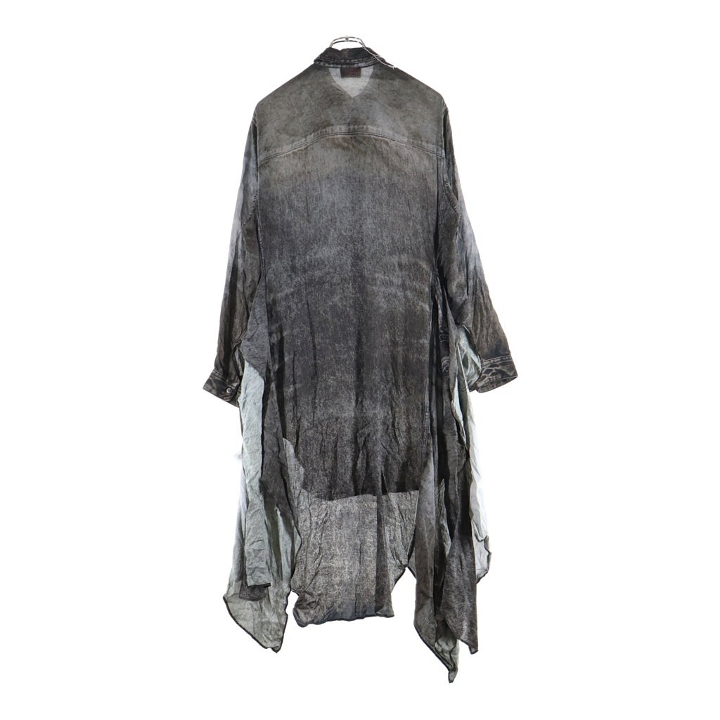 DIESEL(ディーゼル) D-ILETTA Midi Dress ラップシャツミディアムドレス トロンプルイユグラフィックワンピース レディース マルチ A185770LKCT