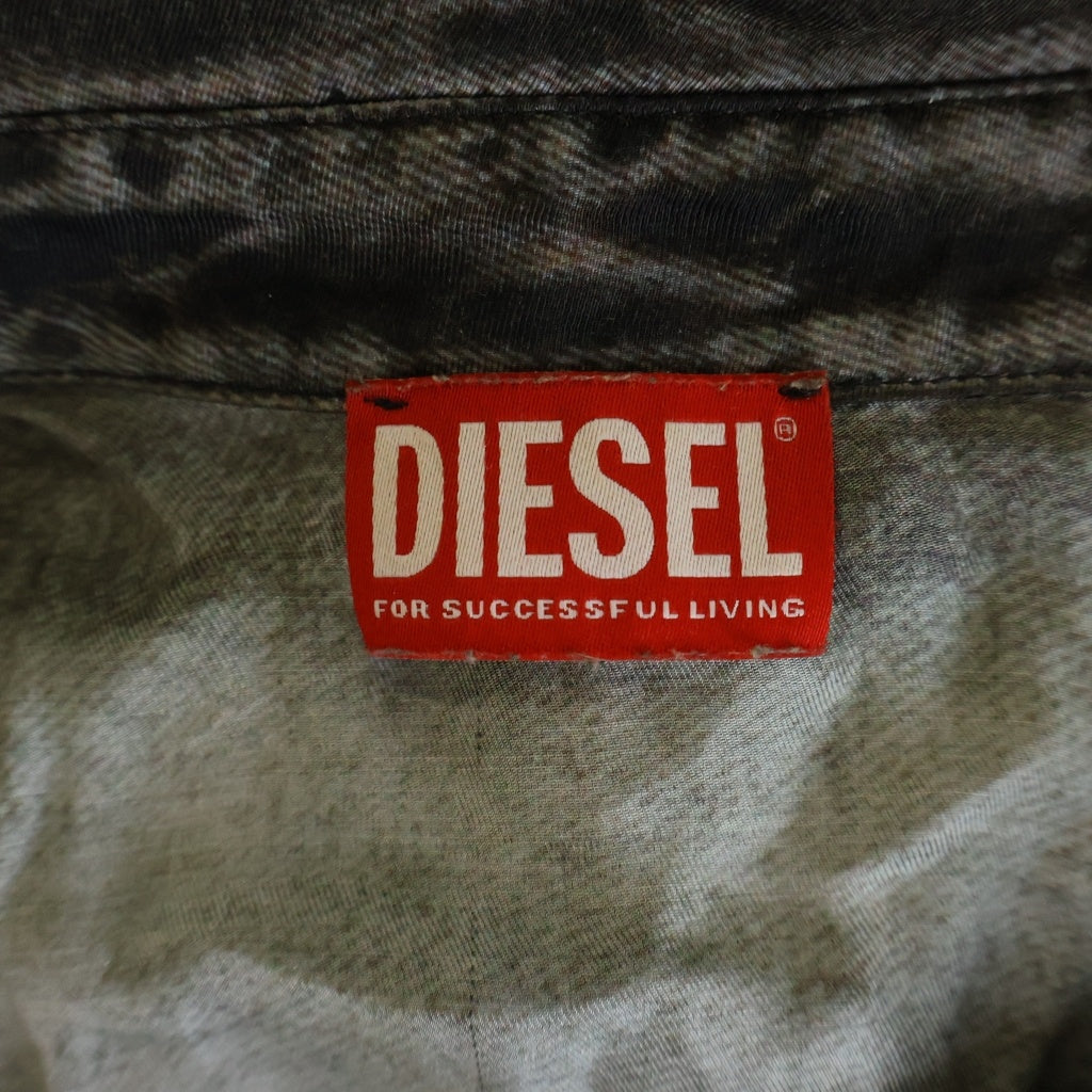 DIESEL(ディーゼル) D-ILETTA Midi Dress ラップシャツミディアムドレス トロンプルイユグラフィックワンピース レディース マルチ A185770LKCT