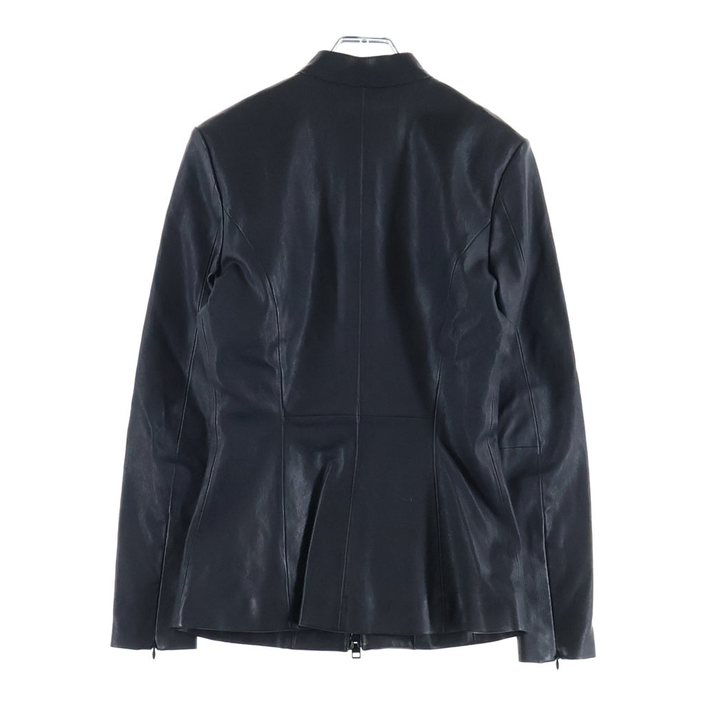 DIESEL(ディーゼル) L-SORY-N1 Leather Suit Jacket レザースーツジャケット ジップアップシープレザーシングルジャケット レディース ブラック A122200THAF