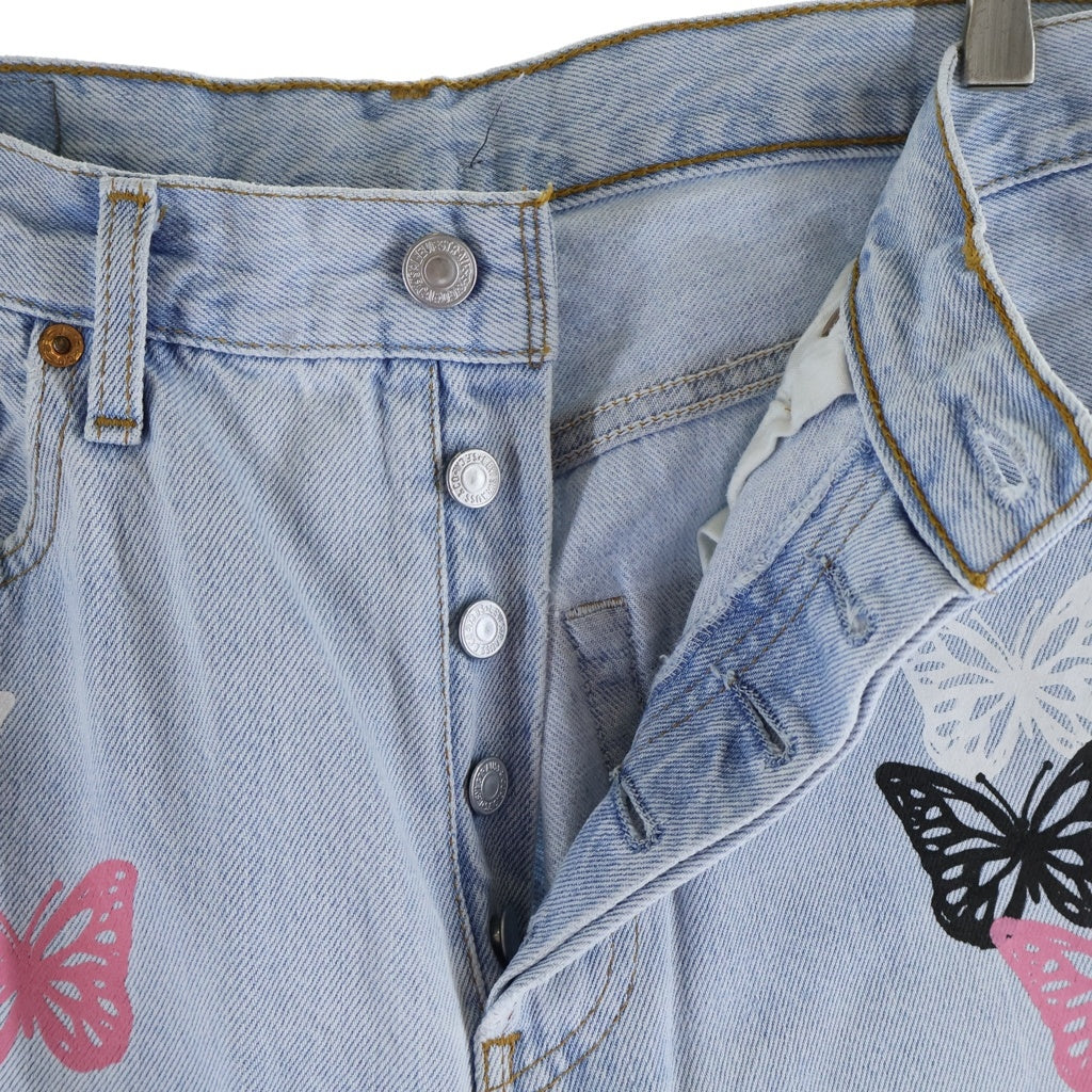 Levi's(リーバイス) ×About Dreams Butterfly Denim バタフライプリント ボタンフライ リメイク デニムパンツ インディゴ