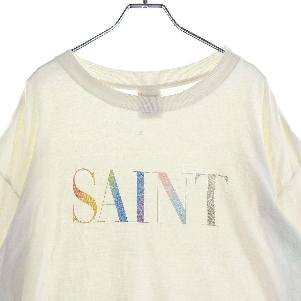 SAINT MICHAEL(セントマイケル) 24AW RAINBOW SAINT TEE ロゴプリントTシャツ ホワイト SM-YS1-0000-007