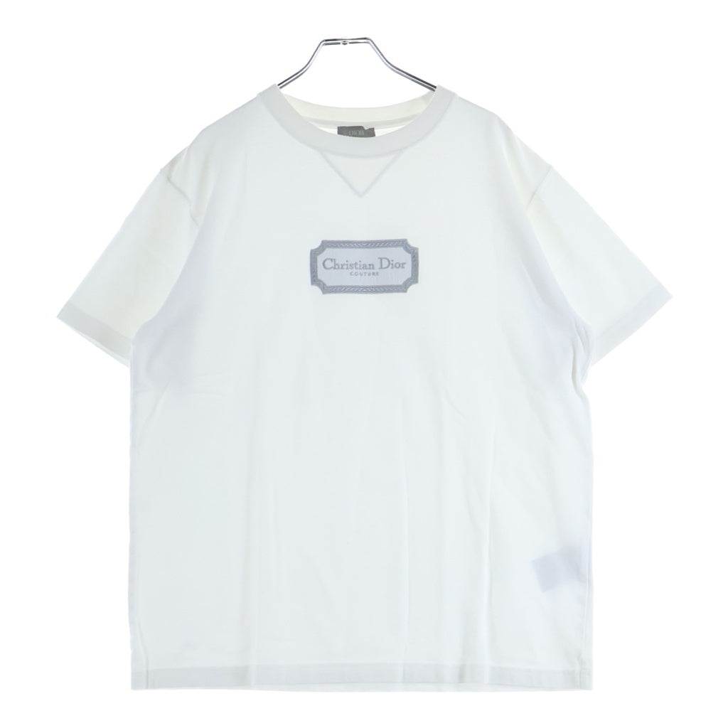 DIOR(ディオール) フロントロゴ エンブロイダリー 半袖Tシャツ カットソー ホワイト 343J696C0554
