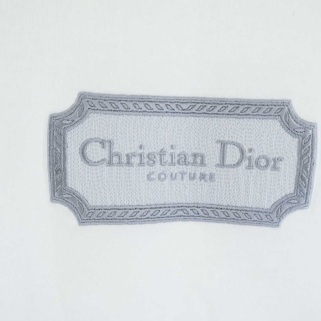 DIOR(ディオール) フロントロゴ エンブロイダリー 半袖Tシャツ カットソー ホワイト 343J696C0554