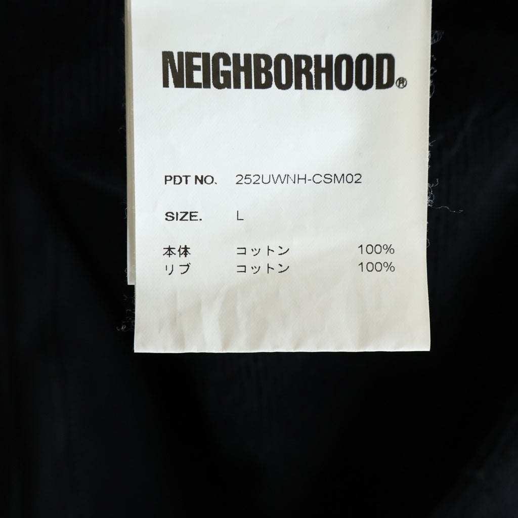 NEIGHBORHOOD(ネイバーフッド) 25AW CLASSIC SWEAT HALF ZIP HOODIE LS クラシックハーフジップフーディーロングスリーブ ロゴプリントハーフジッププルオーバーパーカー 252UWNH-CSM02 ブラック