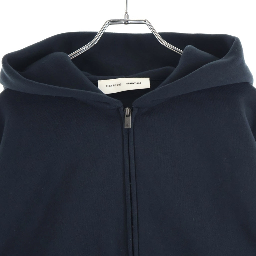 FEAR OF GOD ESSENTIALS(フィアオブゴッド エッセンシャルズ) CLASSIC FIT FLEECE ZIP UP HOODIE クラシックフィットフリースジップアップ ラバーロゴジップアップスウェットパーカー