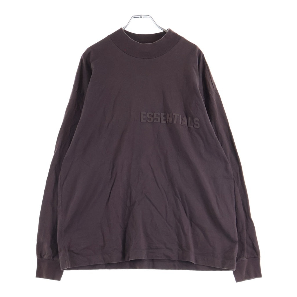 FEAR OF GOD ESSENTIALS(フィアオブゴッド エッセンシャルズ) RUBBER LOGO L/S TEE ラバーロゴロングスリーブTシャツ クルーネック長袖モックネックTシャツ バーガンディ