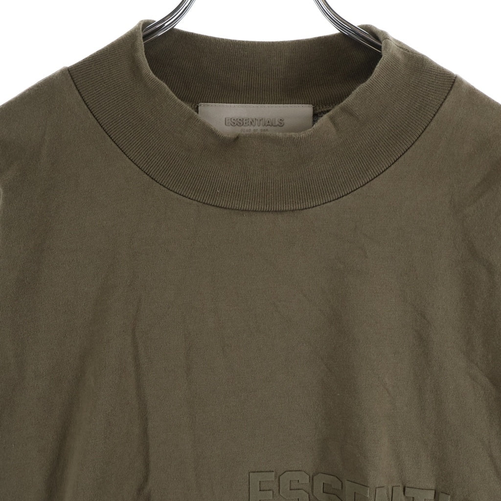 FEAR OF GOD ESSENTIALS(フィアオブゴッド エッセンシャルズ) FELT LOGO L/S TEE フェルトロゴロングスリーブTシャツ クルーネック長袖モックネックTシャツ ブラウン