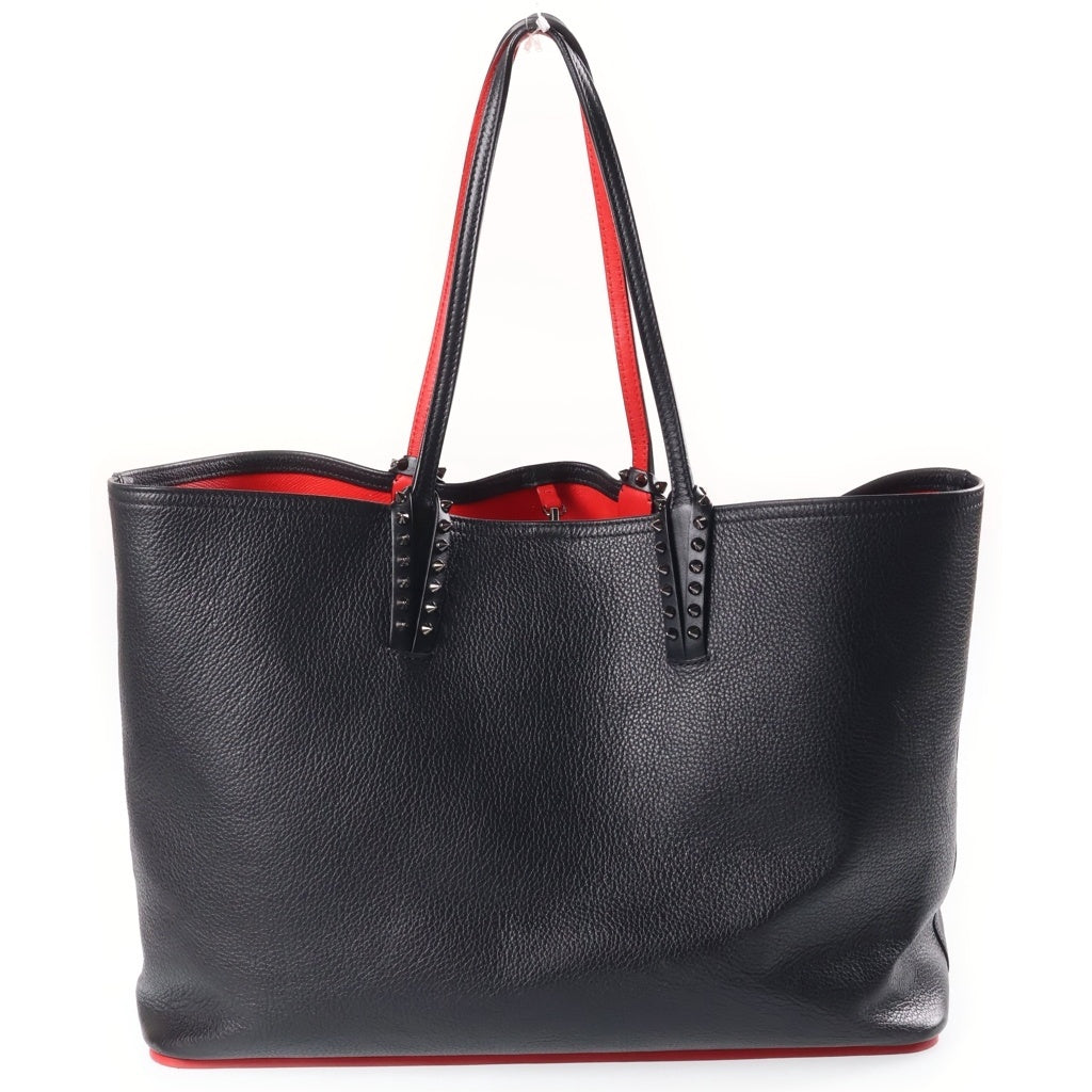 CHRISTIAN LOUBOUTIN(クリスチャンルブタン) CABATA Tote Bag カバタトートバッグ レザースタッズトートバッグ ブラック/レッド レディース