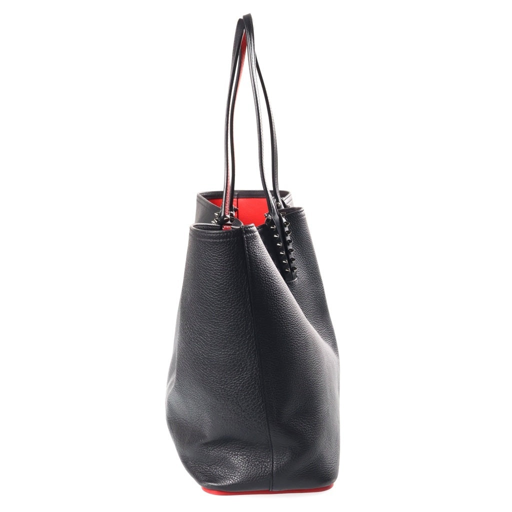 CHRISTIAN LOUBOUTIN(クリスチャンルブタン) CABATA Tote Bag カバタトートバッグ レザースタッズトートバッグ ブラック/レッド レディース