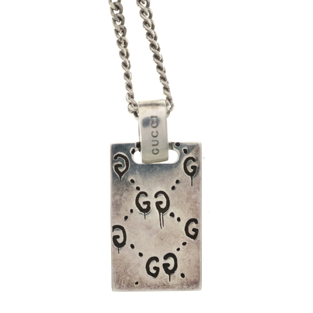 GUCCI(グッチ) Ghost Skull Necklace ゴーストスカルネックレス Ag925 プレートモチーフネックレス 455315 シルバー