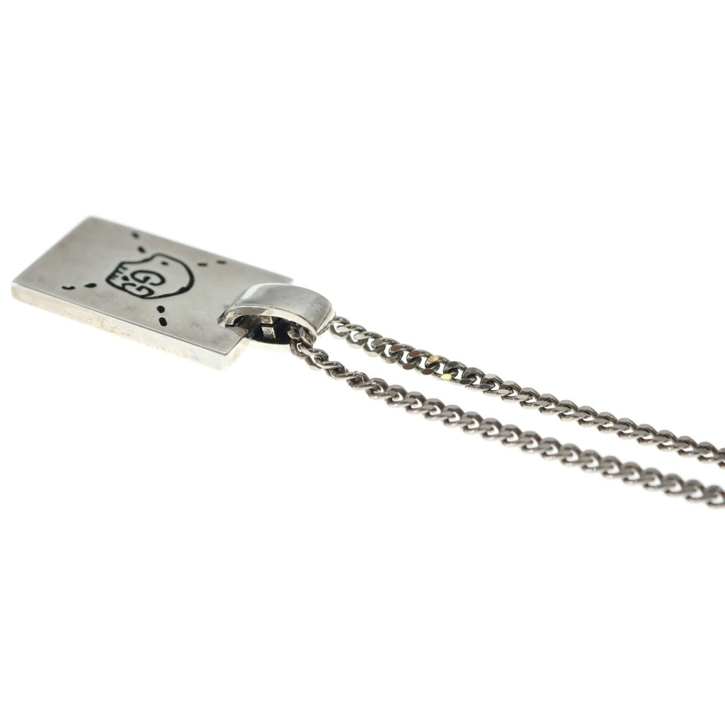 GUCCI(グッチ) Ghost Skull Necklace ゴーストスカルネックレス Ag925 プレートモチーフネックレス 455315 シルバー