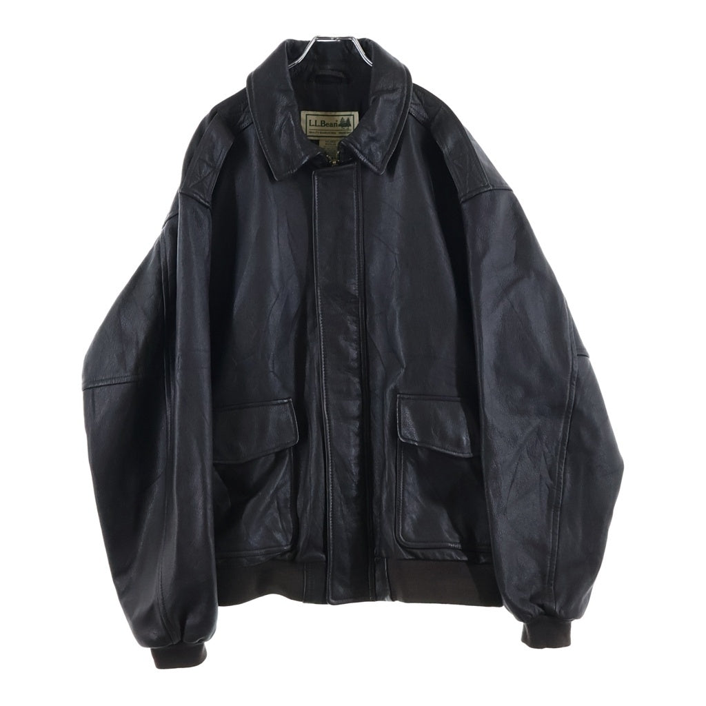 L.L.Bean(エルエルビーン) A-2 Leather Jacket レザージャケット ゴートスキンジップアップレザージャケット ブラウン