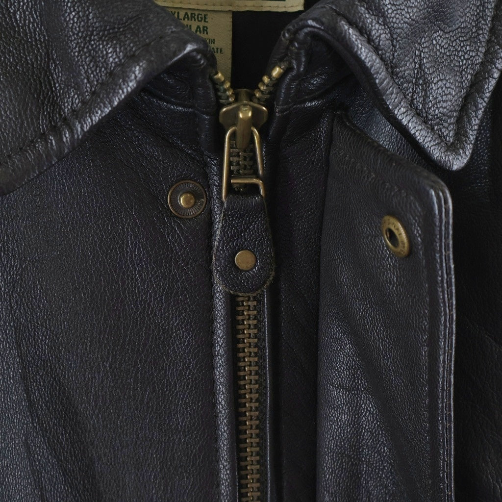 L.L.Bean(エルエルビーン) A-2 Leather Jacket レザージャケット ゴートスキンジップアップレザージャケット ブラウン