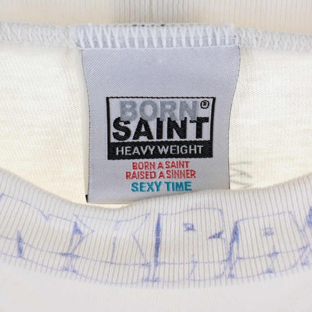 SAINT MICHAEL(セントマイケル) 24SS ×BORN X RAISED BR LS TEE ボーンアンドレイズド グラフィック 総柄プリント ロングスリーブ 長袖Tシャツ カットソー ホワイト SM-YS8-0000-C10