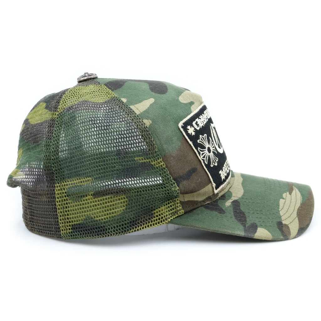 CHROME HEARTS(クロムハーツ) TRUCKER CAP トラッカーキャップ CHパッチ クロスボール カモフラ メッシュ帽子 カーキ