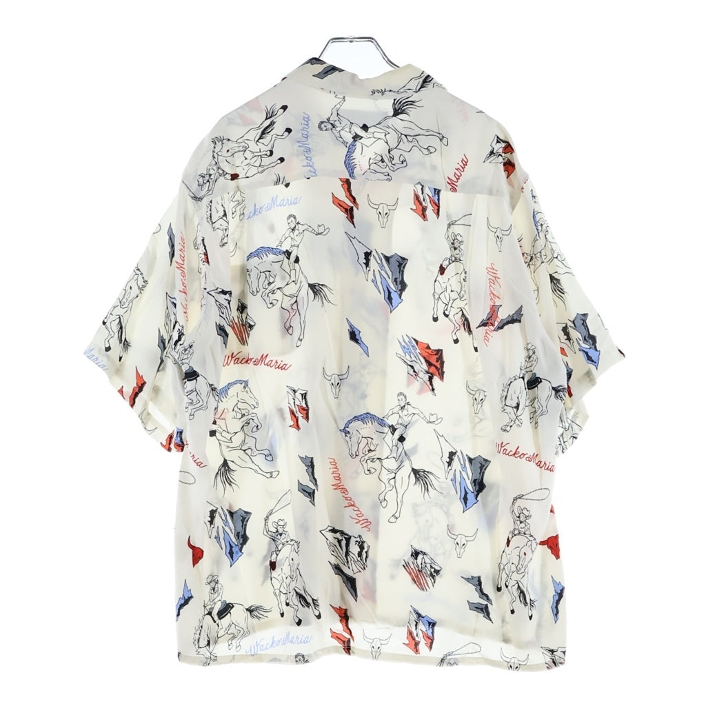 WACKO MARIA(ワコマリア) 25SS HAWAIIAN SHIRT フロントポケット 総柄 ハワイアン 半袖シャツ ホワイト 25SS-WMS-HI04
