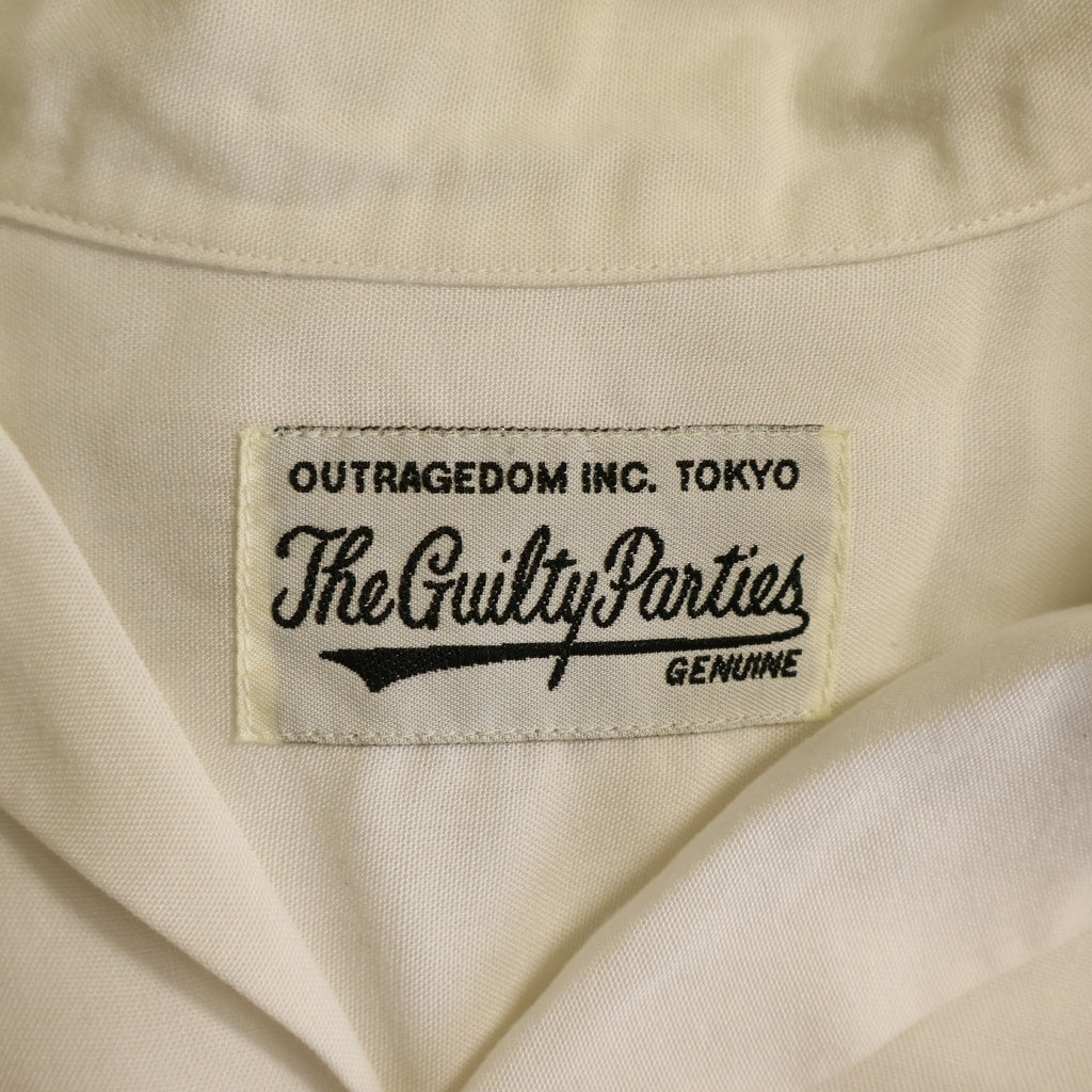 WACKO MARIA(ワコマリア) 50'S OPEN COLLAR SHIRT ロゴ刺繍 オープンカラー フロントポケット 半袖シャツ ホワイト