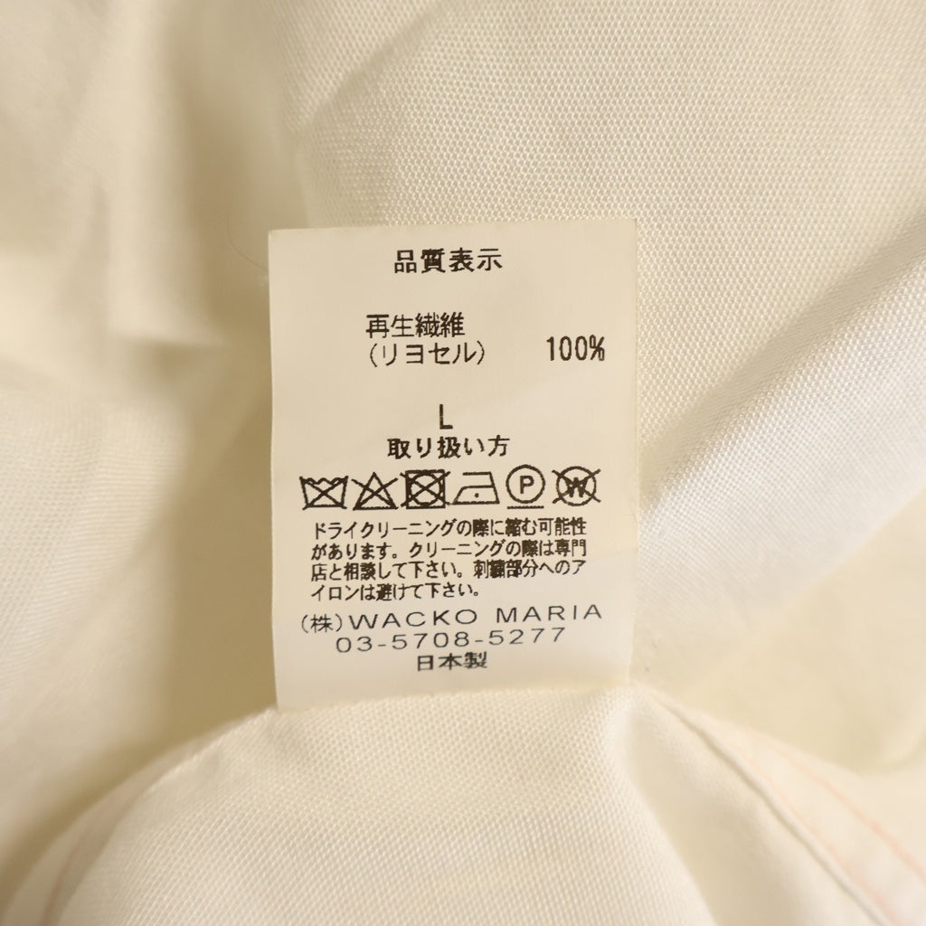 WACKO MARIA(ワコマリア) 50'S OPEN COLLAR SHIRT ロゴ刺繍 オープンカラー フロントポケット 半袖シャツ ホワイト