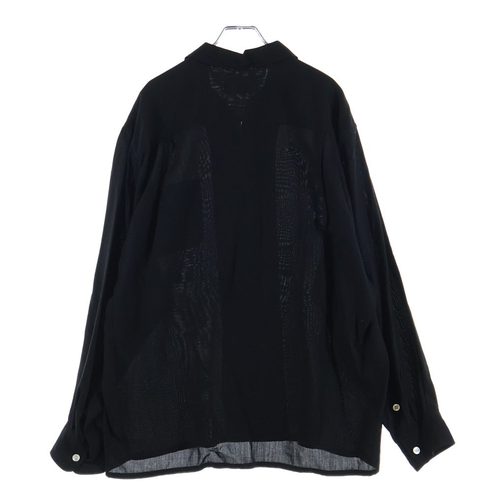 WACKO MARIA(ワコマリア) 50'S OPEN COLLAR SHIRT ( TYPE-1 ) オープンカラー フロントポケット 長袖シャツ ブラック