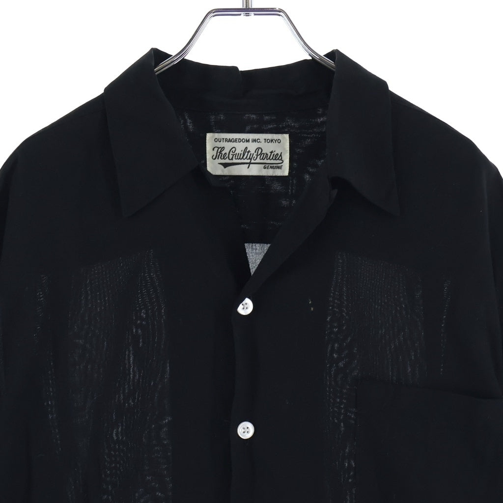 WACKO MARIA(ワコマリア) 50'S OPEN COLLAR SHIRT ( TYPE-1 ) オープンカラー フロントポケット 長袖シャツ ブラック