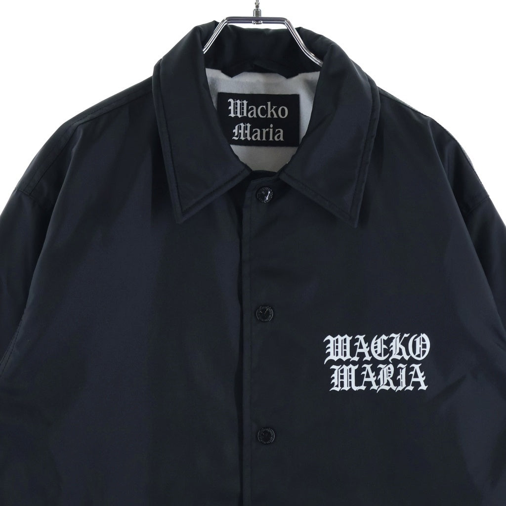 WACKO MARIA(ワコマリア) COACH JACKET (TYPE-1) ロゴプリント ナイロン コーチジャケット ブラック