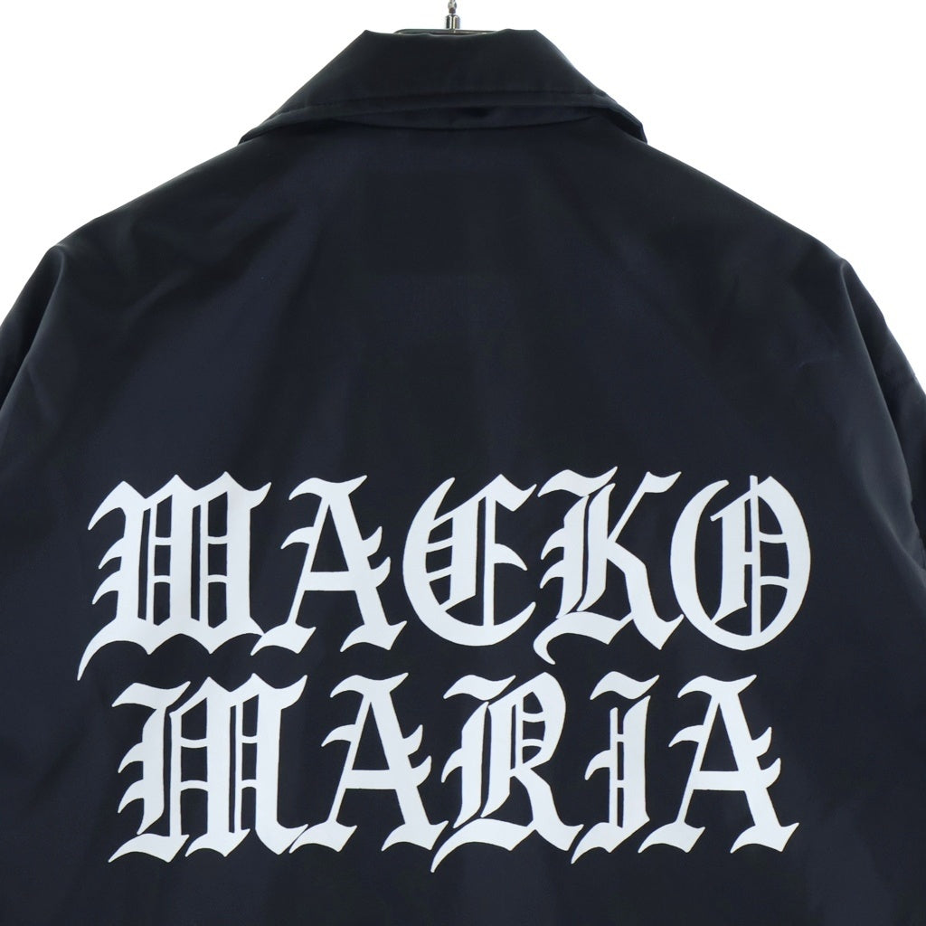 WACKO MARIA(ワコマリア) COACH JACKET (TYPE-1) ロゴプリント ナイロン コーチジャケット ブラック