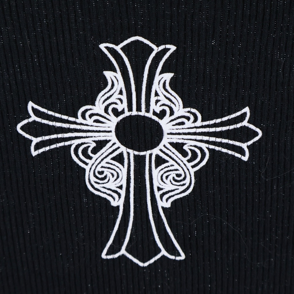 CHROME HEARTS(クロムハーツ) HAIRY CROSS RIB TANK ヘアリークロス リブ タンクトップ ブラック