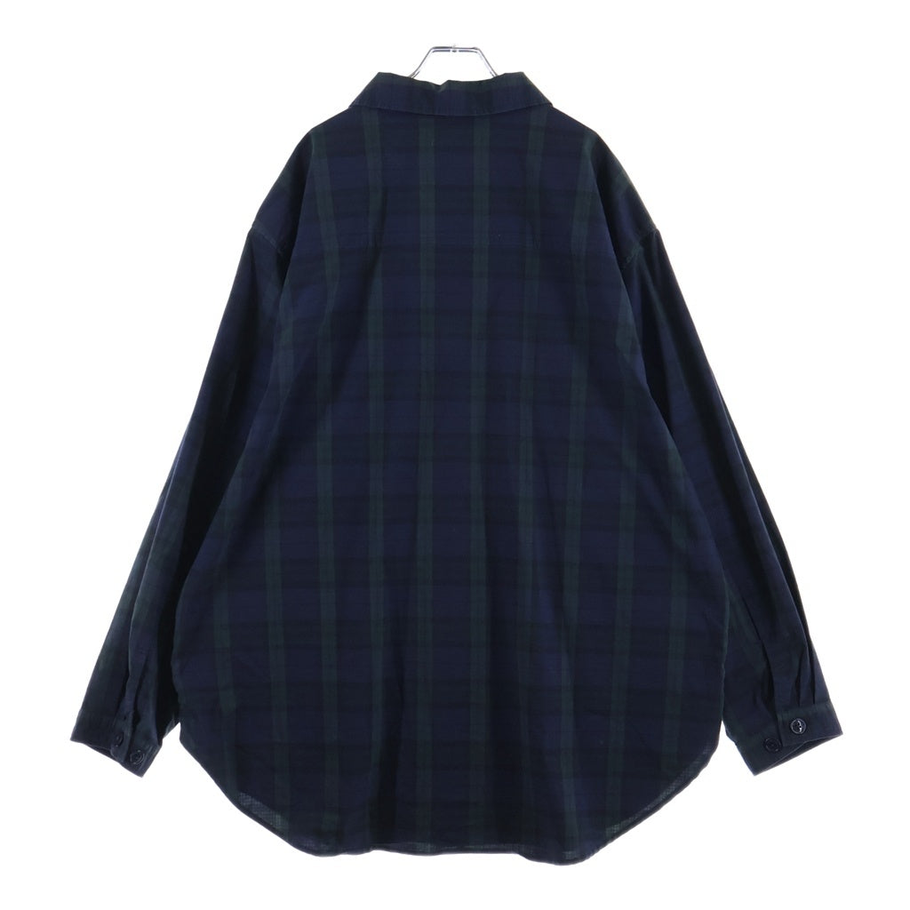 WTAPS(ダブルタップス) 21SS フロントポケット チェック柄 長袖シャツ ネイビー 211GWDT-SHM01