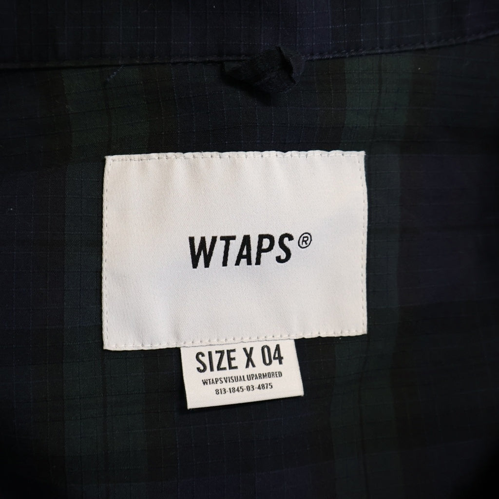 WTAPS(ダブルタップス) 21SS フロントポケット チェック柄 長袖シャツ ネイビー 211GWDT-SHM01