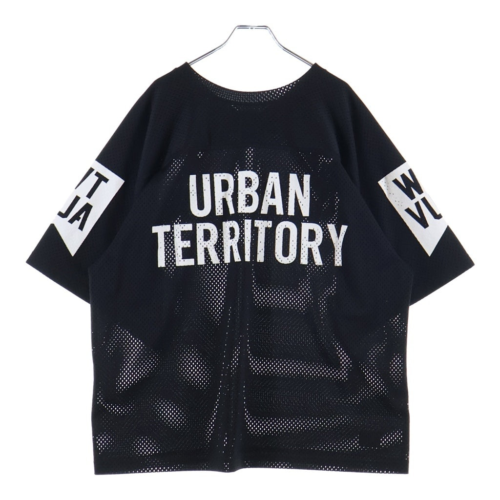 WTAPS(ダブルタップス) 19SS QB TEE POLY プリントデザイン メッシュ フットボール半袖Tシャツ ブラック 191ATDT-CSM29