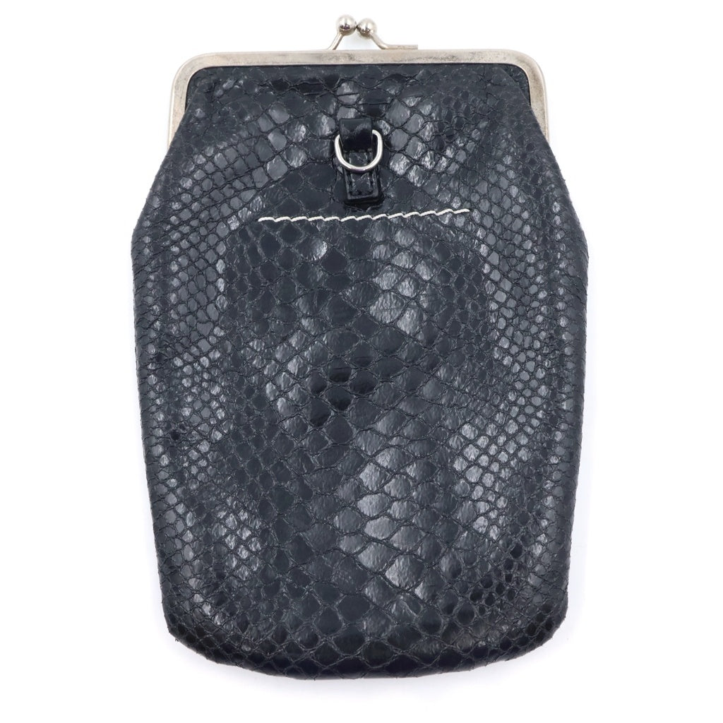 MM6 Maison Margiela(エムエムシックスメゾンマルジェラ) Neck Pouch ネックポーチ パイソン型押しがま口ポーチ ブラック S41VT0026 P4141