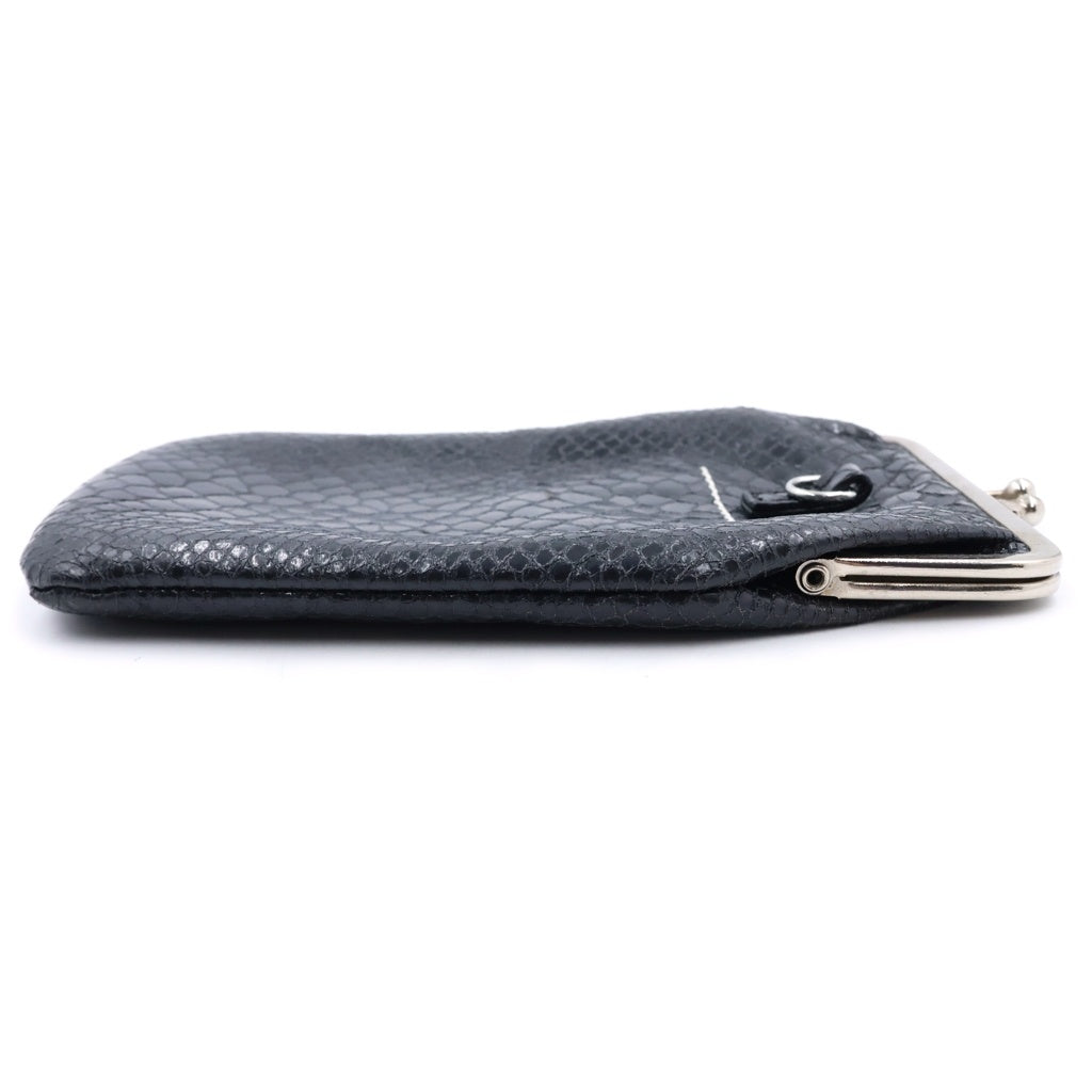MM6 Maison Margiela(エムエムシックスメゾンマルジェラ) Neck Pouch ネックポーチ パイソン型押しがま口ポーチ ブラック S41VT0026 P4141