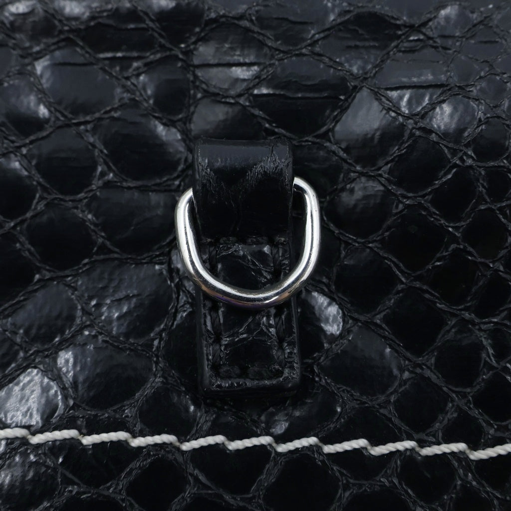MM6 Maison Margiela(エムエムシックスメゾンマルジェラ) Neck Pouch ネックポーチ パイソン型押しがま口ポーチ ブラック S41VT0026 P4141