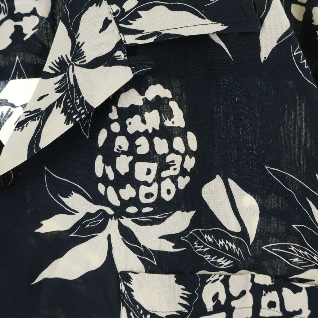 SAINT LAURENT PARIS(サンローランパリ) 17SS By Anthony Vaccarello Aloha S/S Shirts アンソニーバカレロ期 ハイビスカス パイナップル半袖シャツ 415167 Y316P 1068 ブラック