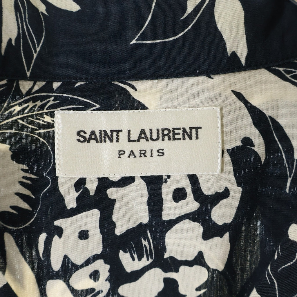 SAINT LAURENT PARIS(サンローランパリ) 17SS By Anthony Vaccarello Aloha S/S Shirts アンソニーバカレロ期 ハイビスカス パイナップル半袖シャツ 415167 Y316P 1068 ブラック