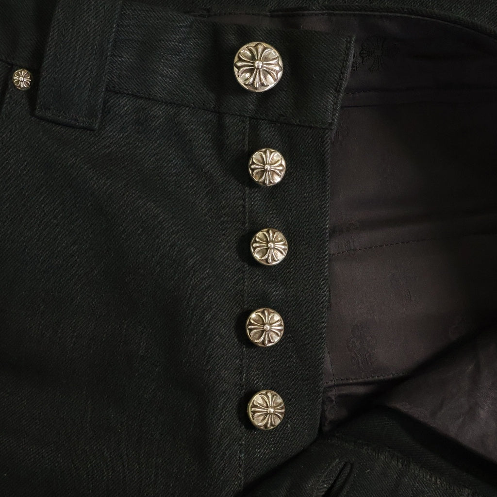 CHROME HEARTS(クロムハーツ) STREET SWEEPER ストリートスイーパー クロスボタン デニムパンツ ブラック