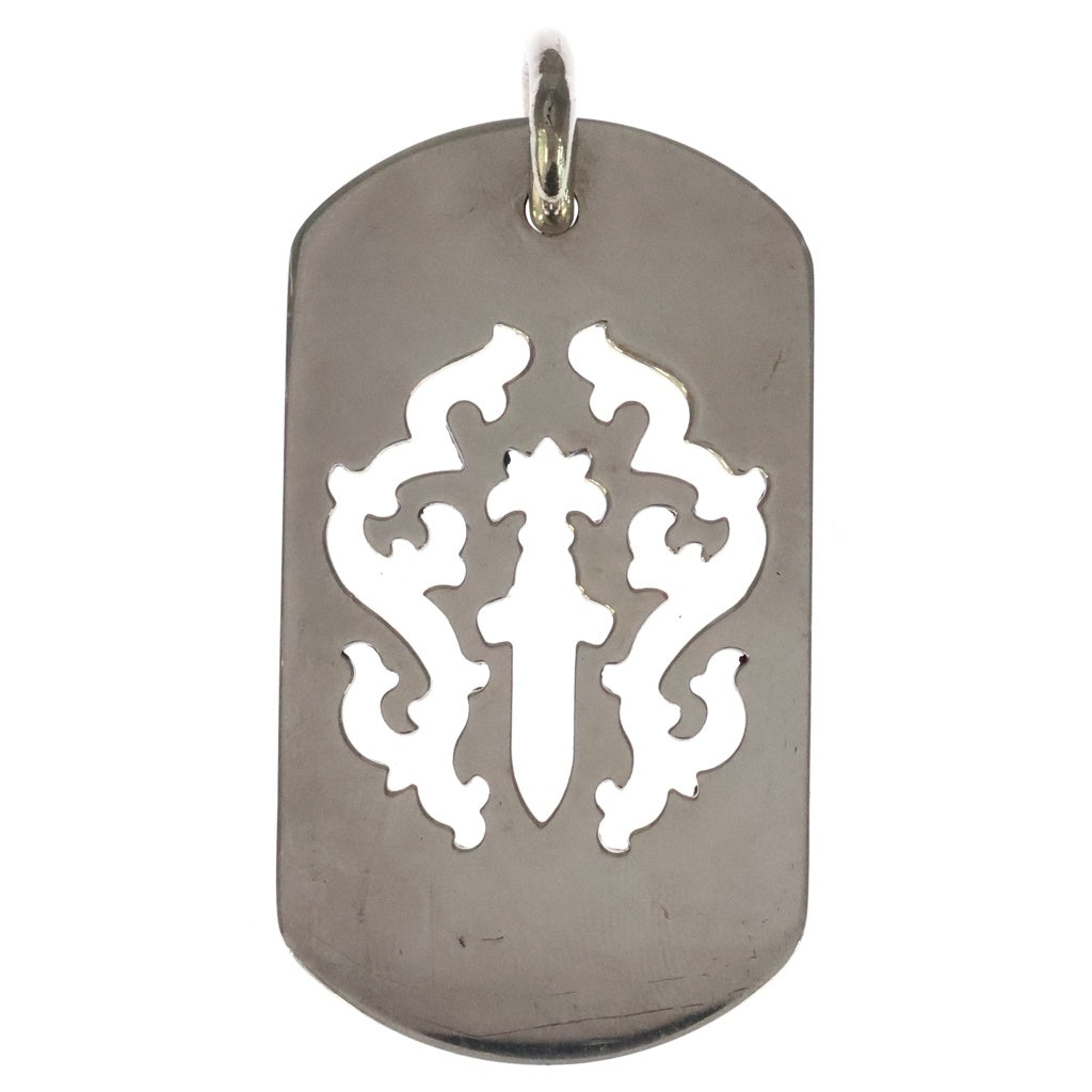 CHROME HEARTS(クロムハーツ) D TAG LRG DAGGER ヴァインダガーカットアウトドッグタグ ラージ ペンダントトップ シルバー BCA240