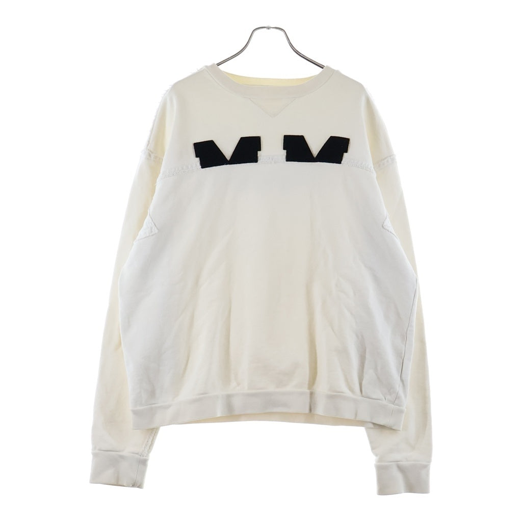 Maison Margiela(メゾンマルジェラ) MMロゴ ダメージ加工 クルーネック セーター スウェット ホワイト S50GU0143 S25405