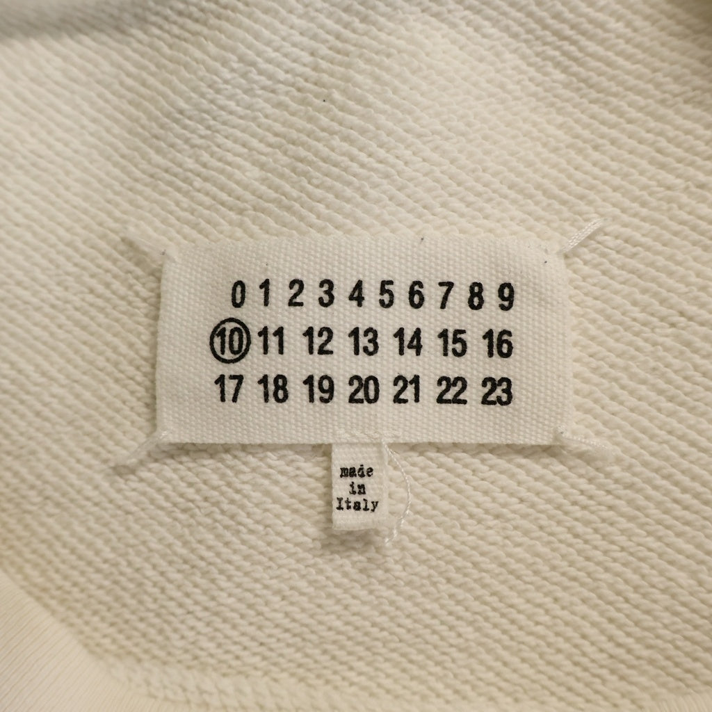 Maison Margiela(メゾンマルジェラ) MMロゴ ダメージ加工 クルーネック セーター スウェット ホワイト S50GU0143 S25405