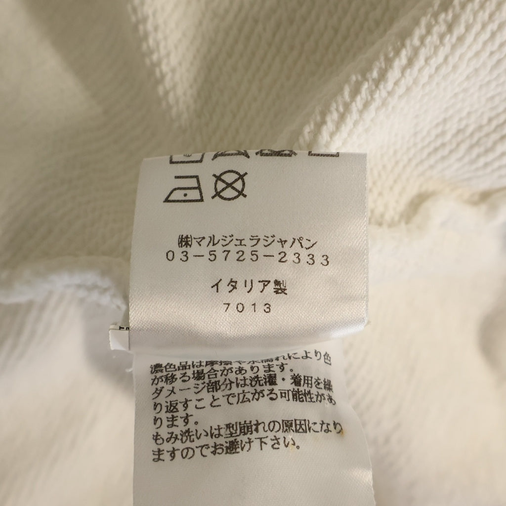 Maison Margiela(メゾンマルジェラ) MMロゴ ダメージ加工 クルーネック セーター スウェット ホワイト S50GU0143 S25405