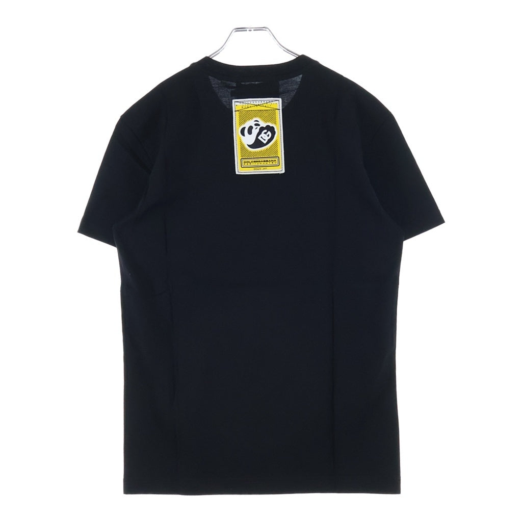 DOLCE & GABBANA(ドルチェアンドガッバーナ) ×呪術廻戦 I Love Panda T-Shirts アイラブパンダTシャツ ロゴプリントクルーネック半袖Tシャツ ブラック I8AGDZ FU7EQ