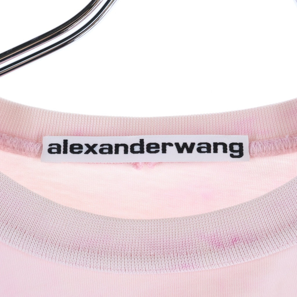 ALEXANDER WANG(アレキサンダーワン) We Love Our Customers Cropped Tee ウィーラブアワーカスタマーズクロップドTシャツ ロゴプリントクルーネッククロップド半袖Tシャツ レディース 1CC2241886