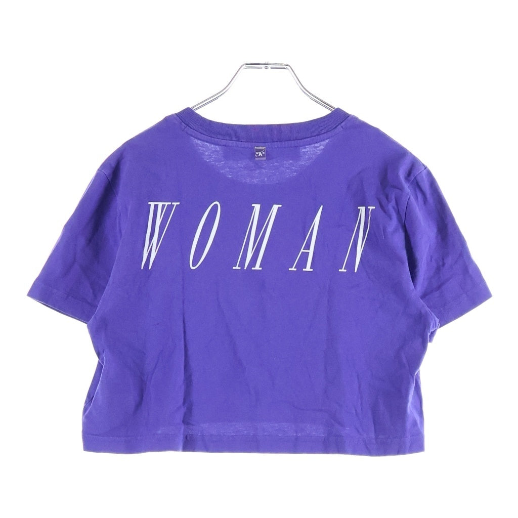 OFF-WHITE(オフホワイト) 20SS Arrows Logo Cropped Top アローズロゴクロップドトップ ロゴプリントクルーネッククロップド半袖Tシャツ パープル OWAA081S20JER001 レディース