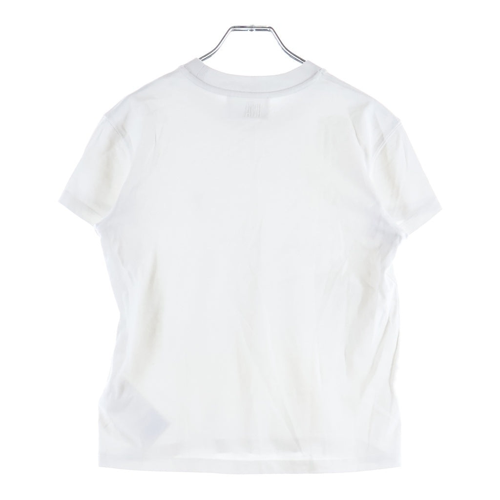 ami paris(アミパリス) Ami De Coeur T-Shirts アミドゥクゥールTシャツ ロゴ刺繍クルーネック半袖Tシャツ ホワイト UTS022.726 レディース