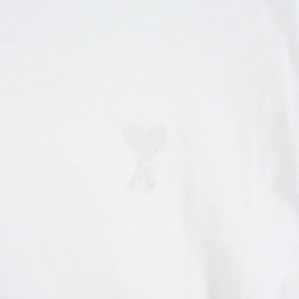 ami paris(アミパリス) Ami De Coeur T-Shirts アミドゥクゥールTシャツ ロゴ刺繍クルーネック半袖Tシャツ ホワイト UTS022.726 レディース