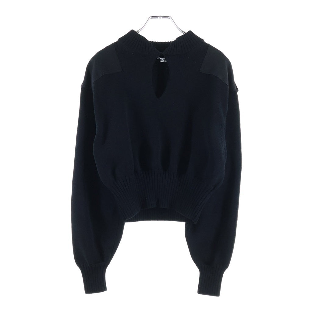 ALEXANDER WANG(アレキサンダーワン) V Neck Military Cropped Knit Vネックミリタリークロップドニット レディース クロップドセーター ブラック