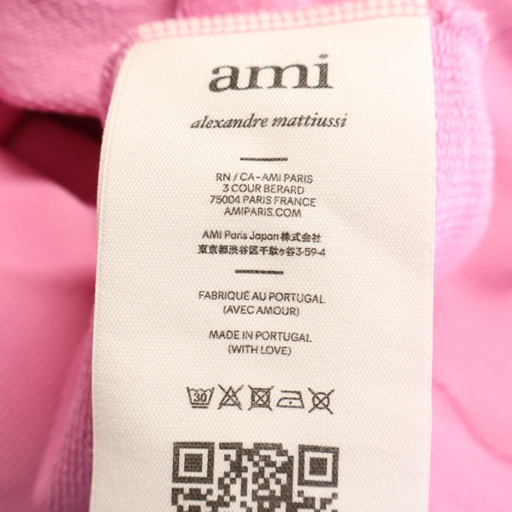 ami paris(アミパリス) Ami De Coeur Crewneck Sweatshirts アミドゥクールクルーネックスウェットシャツ ロゴ刺繍クルーネックスウェットトレーナー ピンク USW004.747 レディース