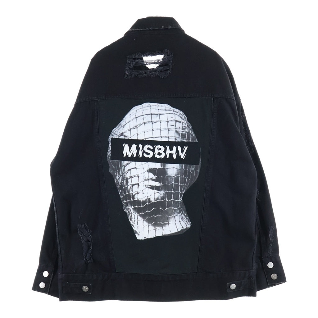 MISBHV(ミスビヘイブ) Hard Core Patch Denim Jacket ハードコアパッチデニムジャケット ダメージ加工オーバーサイズデニムジャケット ブラック 912391
